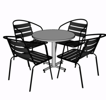 现代金属休闲桌椅su模型