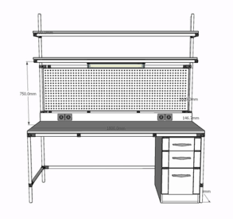 现代实木书桌su模型