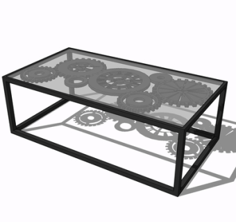 工业风茶几su模型