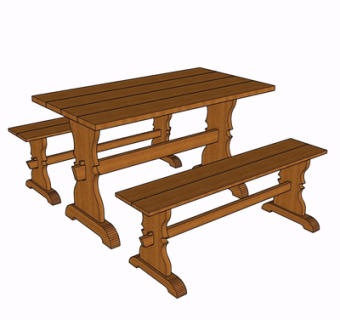 现代实木餐桌椅su模型