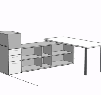 现代实木书桌su模型