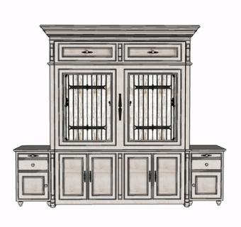 简欧实木衣柜su模型