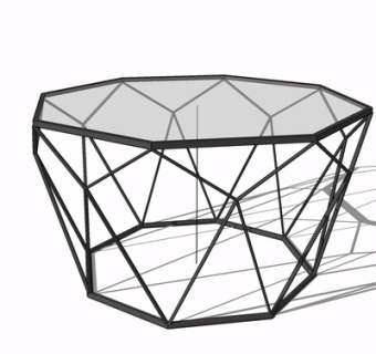 现代金属茶几su模型