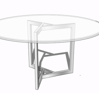 现代玻璃茶几su模型