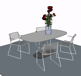 现代休闲桌椅su模型