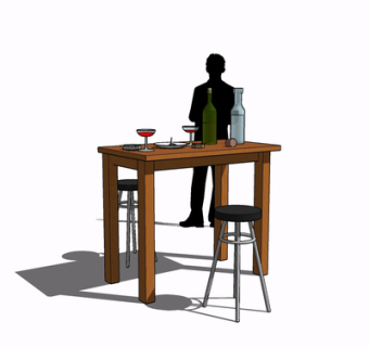 现代餐桌椅su模型