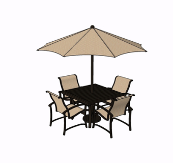 现代休闲桌椅su模型