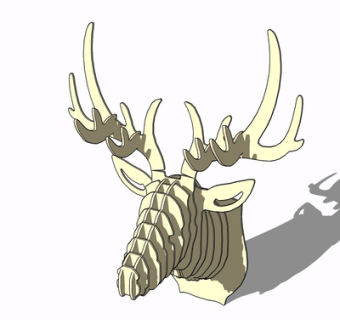 现代鹿头挂件su模型