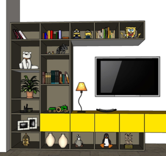 现代电视柜su模型