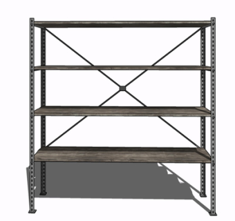 工业风金属货架su模型