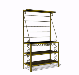欧式金属货架su模型