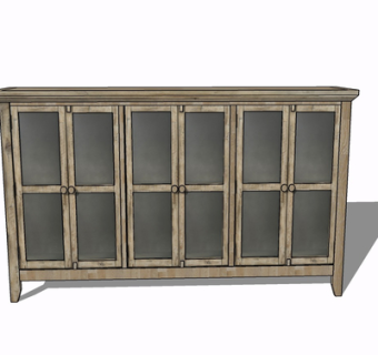 现代实木边柜su模型