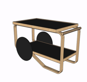 现代实木餐边柜su模型