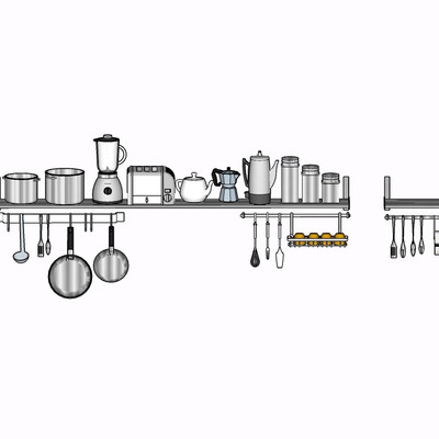 现代厨房器具su模型