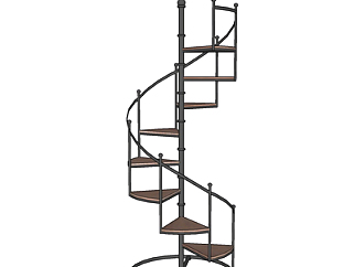 <em>现代金属</em>楼梯su模型