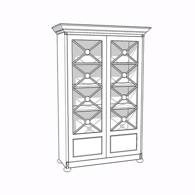 现代实木装饰柜su模型