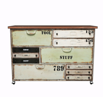 工业风实木边柜su模型