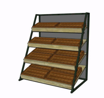 现代实木货架su模型