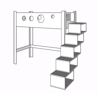 现代实木儿童床su模型