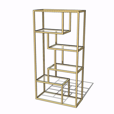 现代金属装饰架su模型