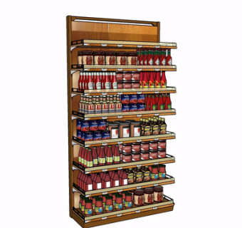 现代实木货架su模型