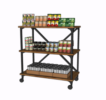 现代超市货架su模型