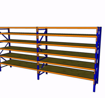 现代实木货架su模型