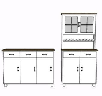 现代实木边柜su模型