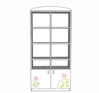 现代实木装饰柜su模型