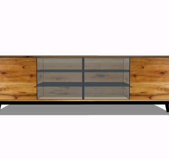 现代实木电视柜su模型