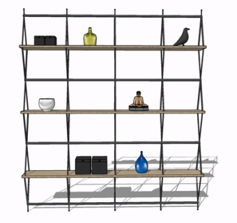 现代装饰架su模型