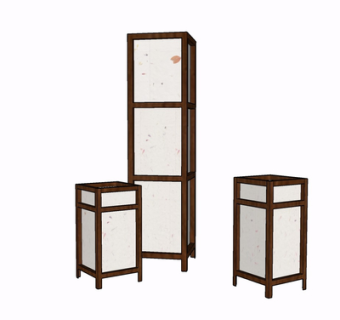 新中式落地灯su模型