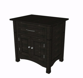 现代实木边柜su模型