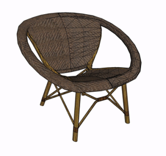 现代布艺休闲椅su模型