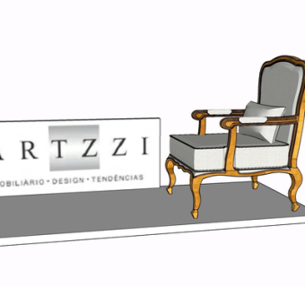 现代实木单椅su模型