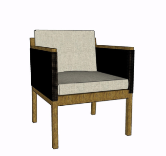 现代布艺单椅su模型