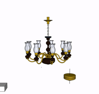 欧式金属吊灯su模型