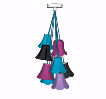 现代玻璃吊灯su模型