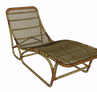现代藤编躺椅su模型