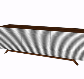 现代实木边柜su模型