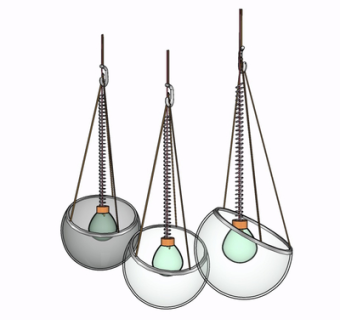 现代金属吊灯su模型