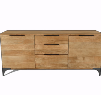 现代实木边柜su模型