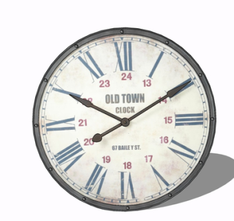 现代金属挂钟su模型