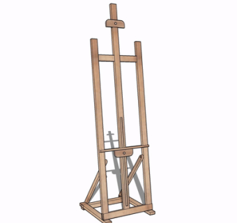 现代实木画架su模型