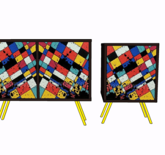 现代实木边柜su模型