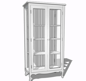 现代实木装饰柜su模型