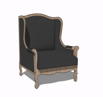 现代布艺单人沙发su模型