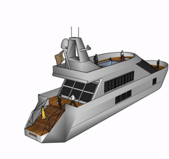 现代游轮su模型