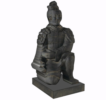 中式兵马俑雕塑su模型