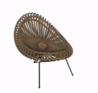 现代藤编休闲椅su模型